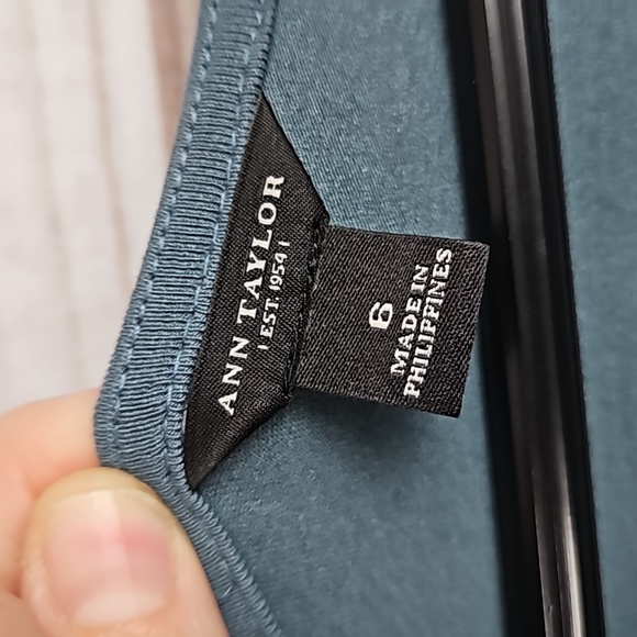 Ann Taylor Dusty Blue Cowl Neck Dress - Size 6 - Picture 11 of 12